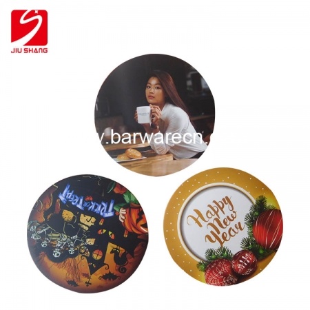 Promotional gift rubber round cup mat coaster a souvenir 