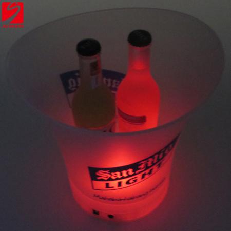 Silk Printing LED Light Beer Bucket 