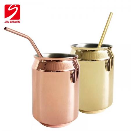 Stainless steel cans in the shape of a cup 