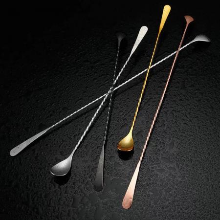 China manufacturer metal long-handled  mixing spoon cocktail spoon 