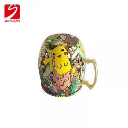 Made in China stainless steel 350ml drinking mug Moscow mule with handle and full color CMYK printing 